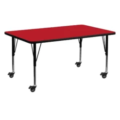 Flash Furniture Mobile 24''W X 60''L Rectangular HP Laminate Activity Table - Height Adjustable Short Legs -Kids’ Furniture Store GUEST 00829f92 1528 412e b5f3 27e1800d476e