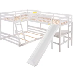Twin Over Full Bunk Bed With Twin Size Loft Bed With Desk, Slide And Full Length Rail - ModernLuxe 11 Twin Over Full Bunk Bed With Twin Size Loft Bed With Desk, Slide And Full Length Rail - ModernLuxe -Kids’ Furniture Store GUEST 008aac5d 37b0 4f48 ad6b 716b130c33b3