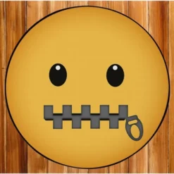 Deerlux Emoji Style Round Funny Smiley Face Kids Area Rug, Lip Sealed Emoji Rug -Kids’ Furniture Store GUEST 00c46644 af30 4097 bdb4 5b0c238ddaef