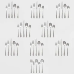 45pc Harrington Flatware Set Silver - Threshold™ -Kids’ Furniture Store GUEST 014afb64 117b 4392 b63f f9512793ab79