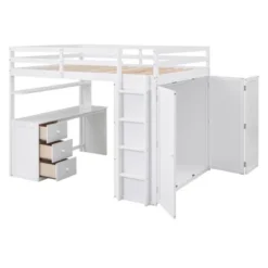 Full Size Loft Bed With Drawers, Desk And Wardrobe - ModernLuxe -Kids’ Furniture Store GUEST 01533f27 bfae 4d75 a26c fbf261428b1f