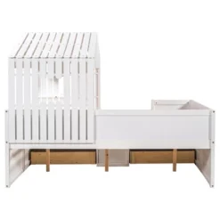 Full Size House Low Loft Bed With Four Drawers-ModernLuxe -Kids’ Furniture Store GUEST 01ebb766 5972 4ef6 805f 9136988629b1