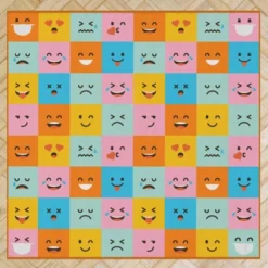 Deerlux 6 Ft. Social Distancing Colorful Kids Classroom Seating Area Rug, Emoji Mask Design -Kids’ Furniture Store GUEST 01f2cc56 0fec 46f6 8a6e ea8672d554af