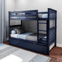 Max & Lily Twin Over Twin Bunk Bed With Trundle
