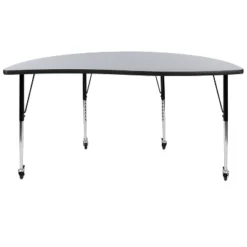 Emma And Oliver Mobile 60" Half Circle Wave Collaborative Grey Adjustable Height Activity Table -Kids’ Furniture Store GUEST 060b1bc7 7371 452a 9b77 82462e5f36fa