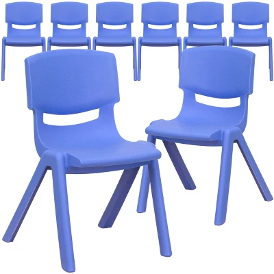 Flash Furniture 8 Pack Plastic Stackable School Chair With 12" Seat Height 3 Flash Furniture 8 Pack Plastic Stackable School Chair With 12" Seat Height - Image 3