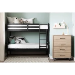 Twin Fakto Solid Wood Bunk Beds Matte Black - South Shore -Kids’ Furniture Store GUEST 069925bb e32a 486a bafb acb045c713f1