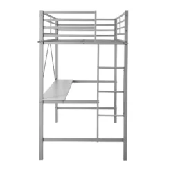 Emma And Oliver Metal Loft Bed Frame With Desk, Protective Guard Rails And Ladder For Kids, Teens And Adults -Kids’ Furniture Store GUEST 08223e53 828e 426e 854b 7bb950ff8279