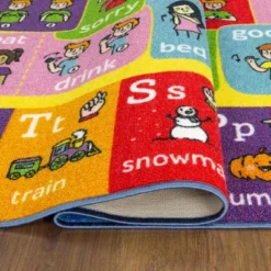 KC CUBS Boy & Girl Kids ABC Alphabet ASL Sign Language Educational Learning & Fun Game Play Area Nursery Bedroom Classroom Rug Carpet -Kids’ Furniture Store GUEST 09cf3567 9666 40e2 aeb6 7f8e52f80d49