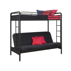 Twin Over Futon Leonora Metal Bunk Bed - Room & Joy -Kids’ Furniture Store GUEST 0a1075a3 cd95 45a9 923d 71fc79795910