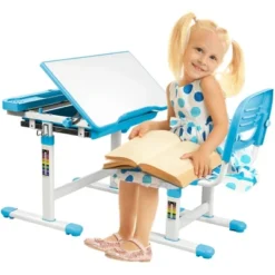 Mount-It! Kids Desk And Chair Set | Height Adjustable Ergonomic Children's School Workstation With Storage Drawer | Blue -Kids’ Furniture Store GUEST 0a33b8ac 0cd7 42db ad7a 14e28a3a62e7