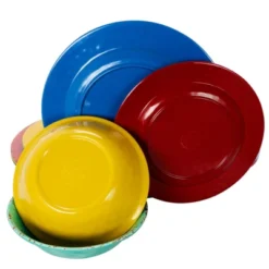 Gibson Studio California Mauna 12 Piece Assorted Crackle Decal Melamine Dinnerware Set -Kids’ Furniture Store GUEST 0aec379a 95d8 4368 989e 3d92c78f565a