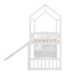 Twin Size House Shape Loft Bed With Two Drawers And Slide - ModernLuxe -Kids’ Furniture Store GUEST 0ba377ba d611 4001 9665 ef1f046ce887
