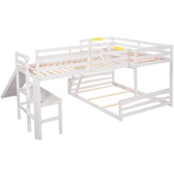 Twin Over Full Bunk Bed With Twin Size Loft Bed With Desk, Slide And Full Length Rail - ModernLuxe 14 Twin Over Full Bunk Bed With Twin Size Loft Bed With Desk, Slide And Full Length Rail - ModernLuxe -Kids’ Furniture Store GUEST 0be1bff4 3537 457e 8bea f75e16c25834