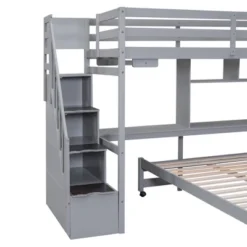 Twin Over Full Bunk Bed With Storage Stairs, Desk, Shelves And Hanger - ModernLuxe -Kids’ Furniture Store GUEST 0c7d6396 a020 4242 8492 30bf7687bb7e