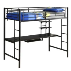 Twin Analise Metal Loft Bed With Wood Desk - Saracina Home -Kids’ Furniture Store GUEST 0dfb94d7 0a89 45d0 8ab0 175f06b1ee3d