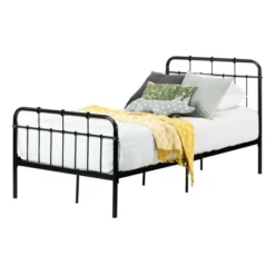 Twin Hankel Metal Platform Bed With Headboard And Footboard Pure Black - South Shore -Kids’ Furniture Store GUEST 1292bf81 9d30 4cd7 afdf 37e7c47df58e
