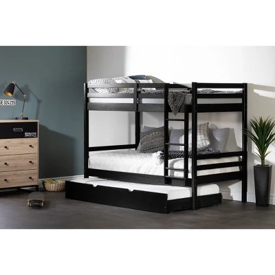 Fakto Bunk Beds With Trundle Matte Black - South Shore 2 Fakto Bunk Beds With Trundle Matte Black - South Shore - Image 2