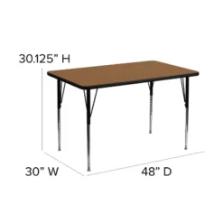 Flash Furniture 30''W X 48''L Rectangular Thermal Laminate Activity Table - Standard Height Adjustable Legs -Kids’ Furniture Store GUEST 1413f8b5 1cf6 438d 998f b33597991654