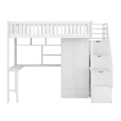 Twin Size Loft Bed With Shelf, Drawers, Desk And Wardrobe - ModernLuxe -Kids’ Furniture Store GUEST 143e9397 cea8 4415 80b9 6d13cde0210d