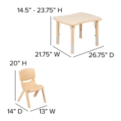 Emma And Oliver 21.875"W X 26.625"L Rectangular Plastic Height Adjustable Activity Table Set With 2 Chairs 15 Emma And Oliver 21.875"W X 26.625"L Rectangular Plastic Height Adjustable Activity Table Set With 2 Chairs -Kids’ Furniture Store GUEST 167c5033 6c12 4e77 b322 31131b56b2b8