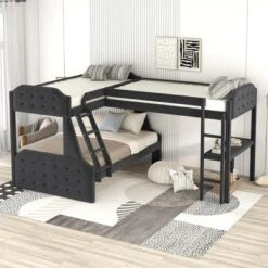 L-Shaped Twin Over Full Bunk Bed And Twin Loft Bed With Desk-ModernLuxe -Kids’ Furniture Store GUEST 16debbac 5d13 462c bfde defec0cf181e