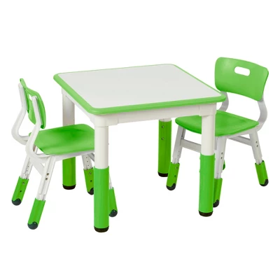 ECR4Kids Square Resin Dry-Erase Adjustable Activity Table With 2 Chairs (3-Piece Set) 8 ECR4Kids Square Resin Dry-Erase Adjustable Activity Table With 2 Chairs (3-Piece Set) - Image 8