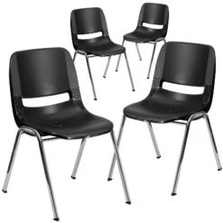 Flash Furniture 4 Pack HERCULES Series 661 Lb. Capacity Ergonomic Shell Stack Chair With 16'' Seat Height -Kids’ Furniture Store GUEST 17c42eaf ac19 4de6 b60a f9797f9b5107