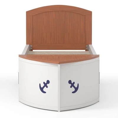 Twin Collindale Boat Design Kids' Bed With Trundle White/Oak - MiBasics 7 Twin Collindale Boat Design Kids' Bed With Trundle White/Oak - MiBasics - Image 7