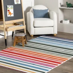 NuLOOM Effie Stripes Kids Machine Washable Area Rug -Kids’ Furniture Store GUEST 1a5e2b64 36e7 4d9b 9cdd 99c2123b492a