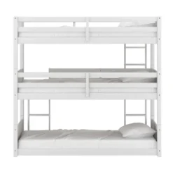 Twin Capri Wood Triple Bunk Bed White - Hillsdale Furniture -Kids’ Furniture Store GUEST 1a867f17 7cb2 44e1 8991 2eddc6d10602