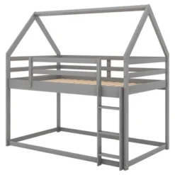 Twin Over Twin House Shaped Bunk Bed With Ladder And Guardrail-ModernLuxe 18 Twin Over Twin House Shaped Bunk Bed With Ladder And Guardrail-ModernLuxe -Kids’ Furniture Store GUEST 1a8ed998 0f4f 4dae 8e99 1041adc200c1