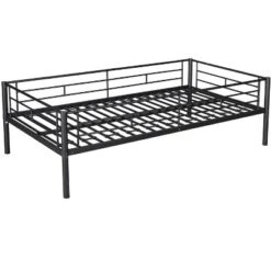 Twin Over Twin Metal Bunk Bed With Trundle Bed And Ladders-ModernLuxe 22 Twin Over Twin Metal Bunk Bed With Trundle Bed And Ladders-ModernLuxe -Kids’ Furniture Store GUEST 1b722cb6 b85c 4d9a a536 efb5943652e9
