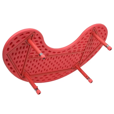 Flash Furniture 35"W X 65"L Half-Moon Plastic Height Adjustable Activity Table 8 Flash Furniture 35"W X 65"L Half-Moon Plastic Height Adjustable Activity Table - Image 8