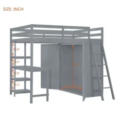 Full/ Twin Size Loft Bed With Wardrobe, Desk And Shelves-ModernLuxe -Kids’ Furniture Store GUEST 1d635584 b170 4bce 801b c2607904ac76
