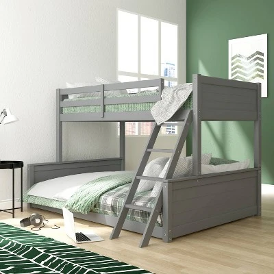 Twin Over Full Capri Wood Bunk Bed Gray - Hillsdale Furniture 1 Twin Over Full Capri Wood Bunk Bed Gray - Hillsdale Furniture