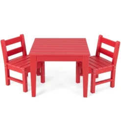 Costway 3PCS Kids Table & 2 Chairs Set Outdoor Heavy-Duty All-Weather Activity Table Set -Kids’ Furniture Store GUEST 20a4e612 2d5a 4074 93bb 0ba77e0da4d9