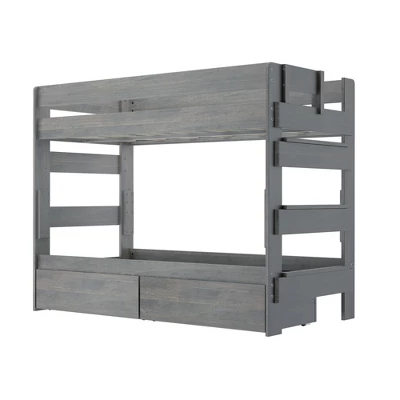Max & Lily Farmhouse Twin Over Twin Bunk Bed With Storage Drawers 5 Max & Lily Farmhouse Twin Over Twin Bunk Bed With Storage Drawers - Image 5