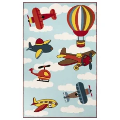Non-Slip Airplane Modern Kid's Washable Indoor Area Rug - Blue Nile Mills -Kids’ Furniture Store GUEST 229c5b65 a3b8 4867 822e 125efc3a6bf8