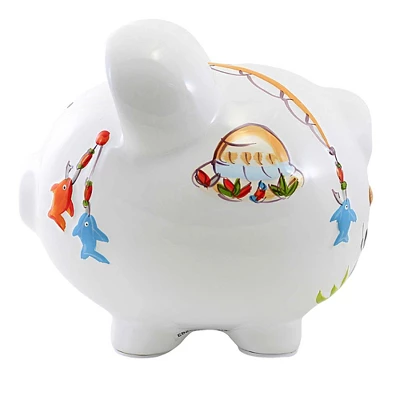 Bank Gone Fishing Pig Bank - One Bank 7.75 Inches - Net Rod Reel Save - 36870 - Ceramic - Multicolored 2 Bank Gone Fishing Pig Bank - One Bank 7.75 Inches - Net Rod Reel Save - 36870 - Ceramic - Multicolored - Image 2