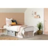 Twin Flexible Platform Bed With Baskets Pure White - South Shore