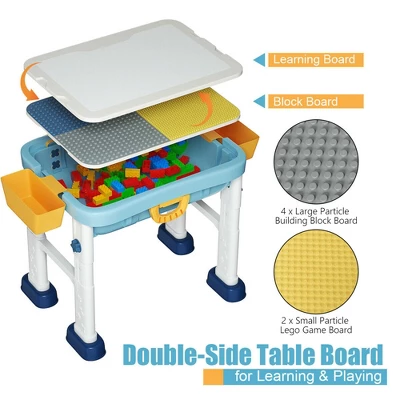 Costway 6 In 1 Kids Activity Table Set W/ Chair Toddler Luggage Building Block Table 6 Costway 6 In 1 Kids Activity Table Set W/ Chair Toddler Luggage Building Block Table - Image 6