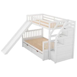 Twin Over Full Bunk Bed With Drawers,Storage Staircase And Slide-ModernLuxe 15 Twin Over Full Bunk Bed With Drawers,Storage Staircase And Slide-ModernLuxe -Kids’ Furniture Store GUEST 255753a2 07e9 45da 91e6 7bb7a1a1795e