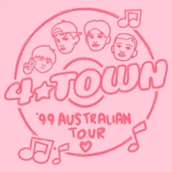 Girl's Turning Red 4*Town '99 Australian Tour Badge T-Shirt