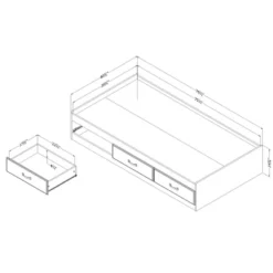 Ulysses Mates Bed With 3 Drawers Winter Oak - South Shore -Kids’ Furniture Store GUEST 282d3367 0966 4c41 a021 ce44bfce9b6a
