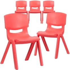Emma And Oliver 5 Pack Plastic Stackable School Chair With 15.5'' Seat Height -Kids’ Furniture Store GUEST 29c1ae00 e3a0 4f3f a262 651c6d89db1d