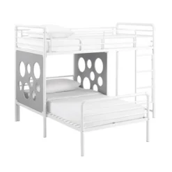 Twin Modern Cut-Out L-Shaped Metal Bunk Bed - Saracina Home -Kids’ Furniture Store GUEST 29da9719 a212 4480 8ec6 616d91a4d93b