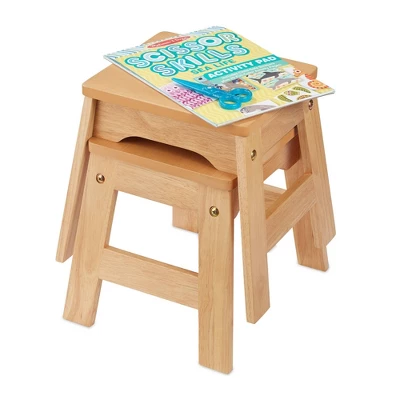 Melissa & Doug Wooden Stools - Set Of 2 - Natural 3 Melissa & Doug Wooden Stools - Set Of 2 - Natural - Image 3