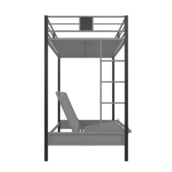 Twin Over Futon Maxence Metal Bunk Bed Silver/Black - Room & Joy -Kids’ Furniture Store GUEST 2acbb000 e93e 4a17 a72c 5893f0c0352a