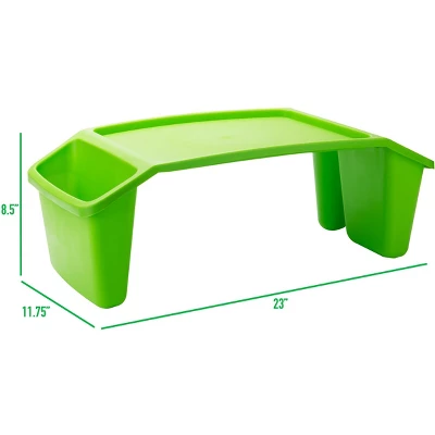 Mind Reader Kids’ Lap Desk, Freestanding Portable Table With Side Pockets, Plastic, Green, 2-Pack 2 Mind Reader Kids’ Lap Desk, Freestanding Portable Table With Side Pockets, Plastic, Green, 2-Pack - Image 2